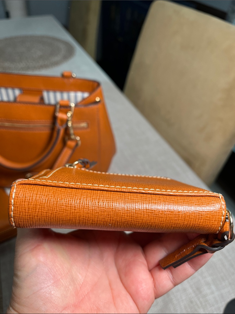 Dooney & Bourke Saffiano leather Structured Satchel with Matching Wallets - Picture 13 of 16